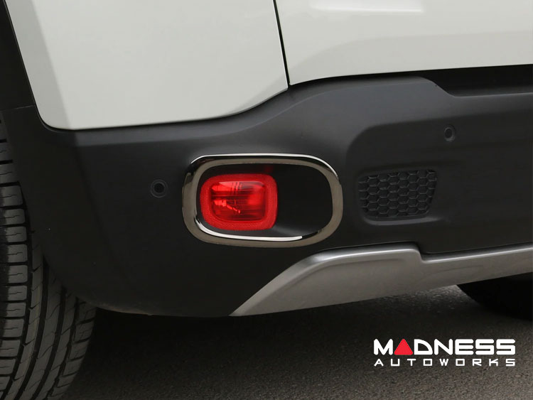 Jeep Renegade Rear Reflector Light Trim - Dark Stainless Steel